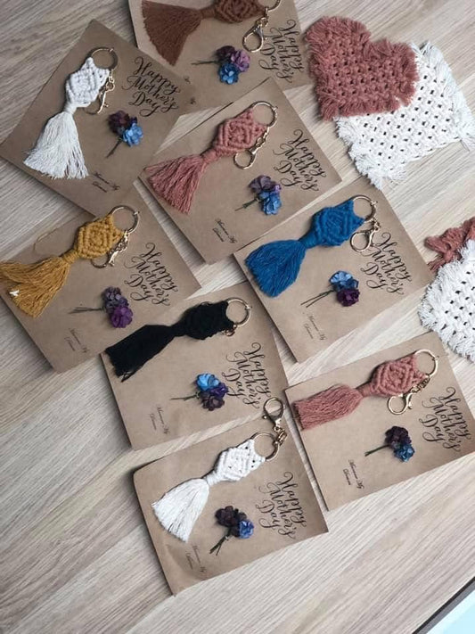 Mothers day macrame key Chains